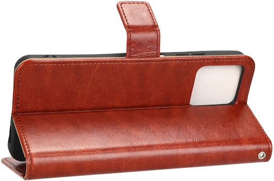 Crazy Horse Wallet Piele artificială / Plastic / Silicon Maro (T Phone 5G)