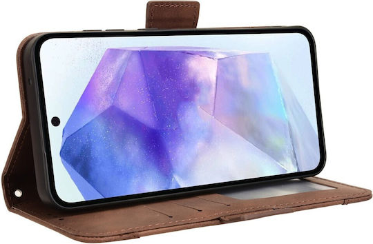 Samsung Book Δερματίνης / Πλαστικό / Σιλικόνης Καφέ (Samsung Galaxy A55 5G)