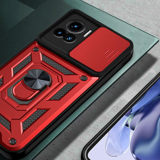 Umschlag Rückseite Metallisch Rot (Motorola Edge 30 Ultra)