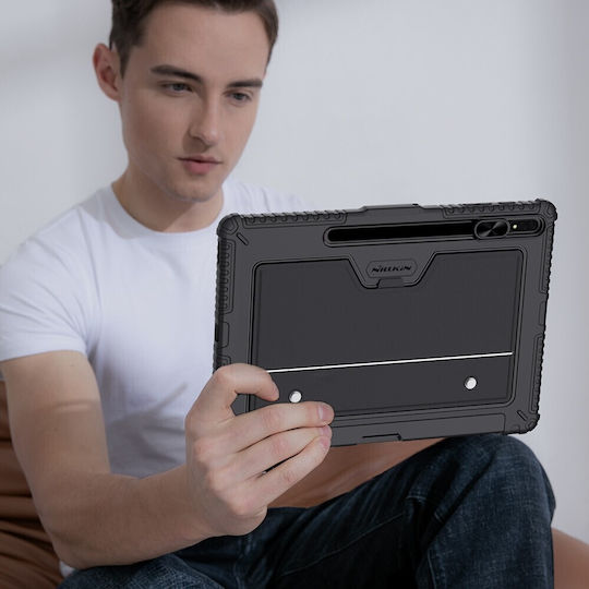Nillkin Bumper Flip Cover με Πληκτρολόγιο στα Αγγλικά US Μαύρη (Galaxy Tab S8+, Tab S7, Tab S7 FE)