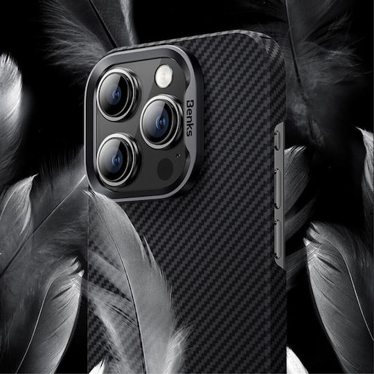 Benks ArmorAir Kevlar 600D Back Cover Aramid Fiber 0.6mm Negru (iPhone 15 Plus / 16 Plus)
