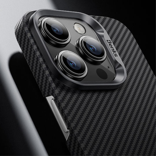 Benks ArmorAir Kevlar 600D Back Cover Aramid Fiber 0.6mm Negru (iPhone 15 Plus / 16 Plus)