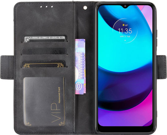 Erbord Book Δερματίνης / Πλαστικό / Σιλικόνης Μαύρο (Moto E20)
