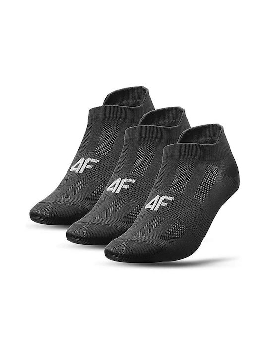 4F Running Socks Black 3 Pairs