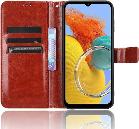 Crazy Horse Wallet Δερματίνης / Πλαστικό / Σιλικόνης Καφέ (Samsung Galaxy M34)