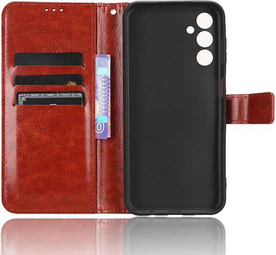 Crazy Horse Wallet Δερματίνης / Πλαστικό / Σιλικόνης Καφέ (Samsung Galaxy M34)