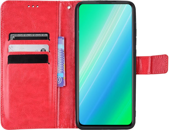 Crazy Horse Wallet Synthetic Leather / Plastic / Silicone Red (OnePlus Nord CE 3 Lite)
