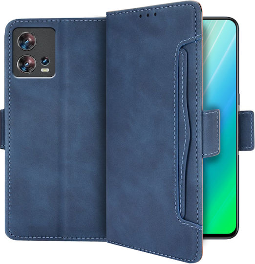 Erbord Книга Изкуствена кожа / Пластмаса / Силикон Син (Motorola Edge 30 Fusion)