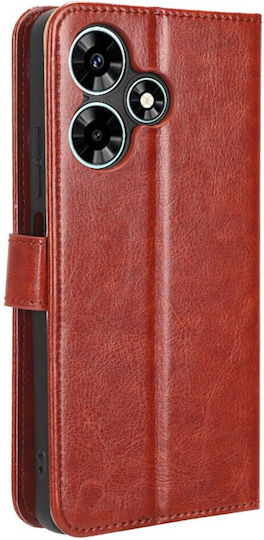 Crazy Horse Wallet Piele artificială / Plastic / Silicon Maro (Infinix Hot 30I)