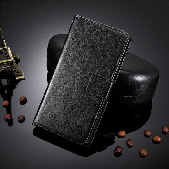 Crazy Horse Wallet Synthetic Leather / Plastic / Silicone Black (Infinix Hot 12i 4G)