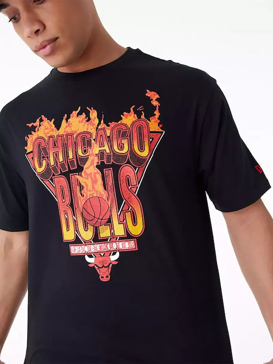 New Era Chicago Ανδρικό Αθλητικό T-shirt Κοντομάνικο Μαύρο