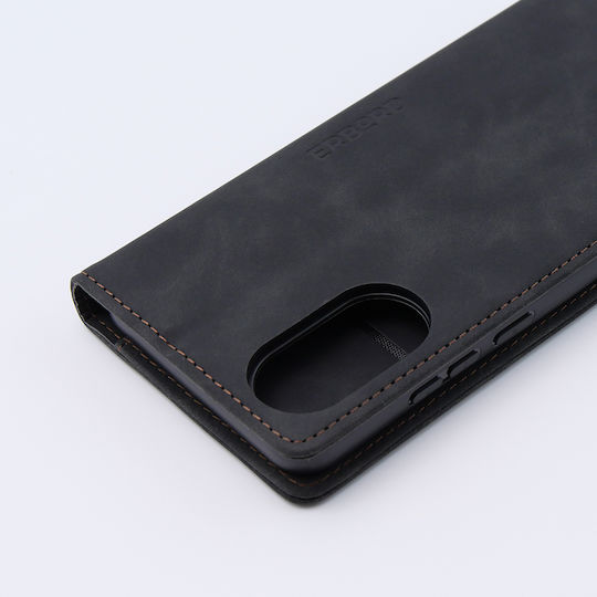 Erbord Wallet Δερματίνης / Πλαστικό / Σιλικόνης Μαύρο (Oppo A78 4G)