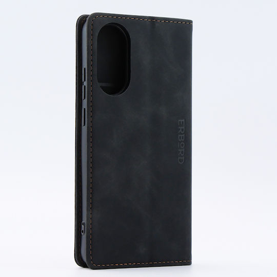 Erbord Wallet Δερματίνης / Πλαστικό / Σιλικόνης Μαύρο (Oppo A78 4G)