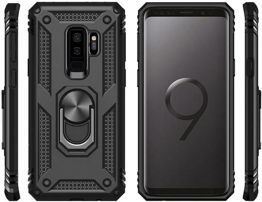 Erbord Umschlag Rückseite Metallisch Schwarz (Galaxy S9+)