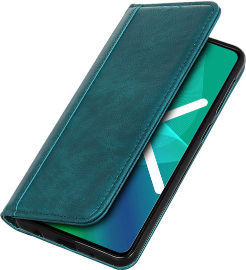Brieftasche Leder / Silikon Grün (Moto G72)