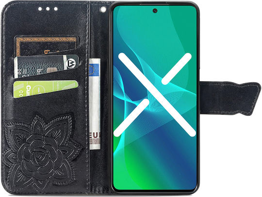 Oppo Butterfly Book Δερματίνης / Πλαστικό / Σιλικόνης Μαύρο (Oppo A38 4G)