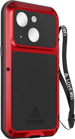 Love Mei Umschlag Rückseite Metallisch Rot (iPhone 14)