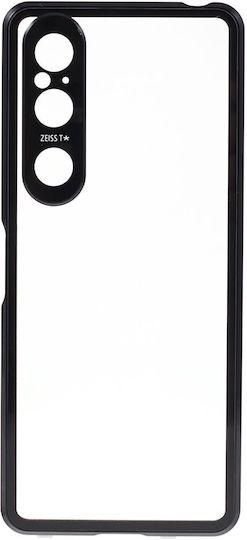 Back Cover Tempered Glass / Plastic Magnetic Negru (Xperia 1 V)
