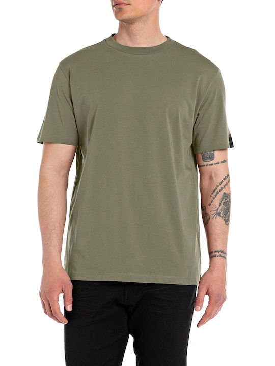 Replay Herren T-Shirt Kurzarm Khaki