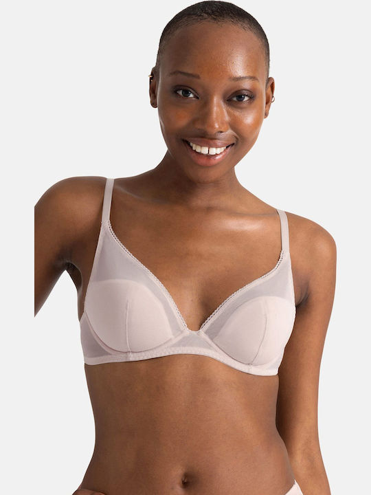 Bra with Light Padding Underwire Black/Beige