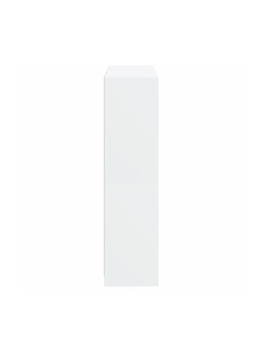 Floor-standing Living Room Display Cabinet made of Particleboard with Glass White 136x37x142cm