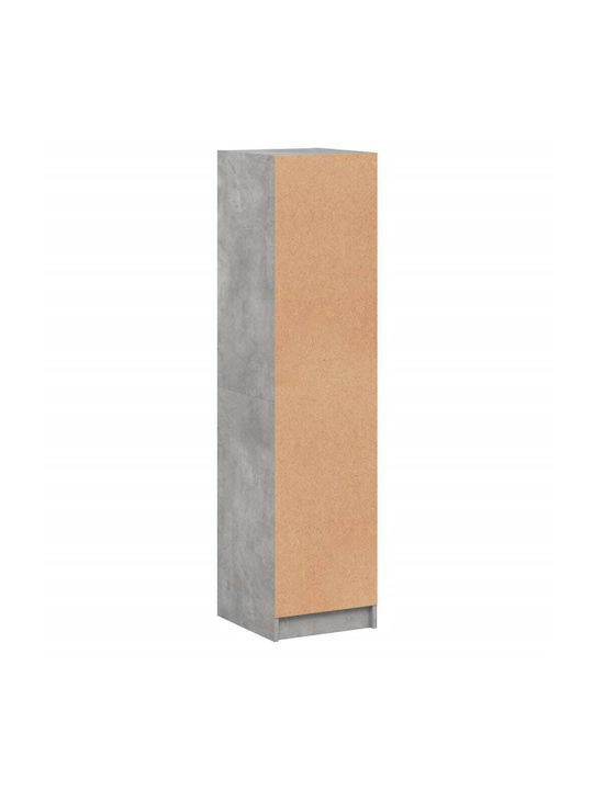 Floor-standing Living Room Display Cabinet made of Particleboard with Glass Grey 35x37x142cm