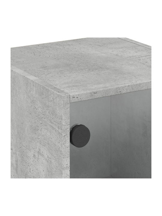 Floor-standing Living Room Display Cabinet made of Particleboard with Glass Grey 35x37x75.5cm