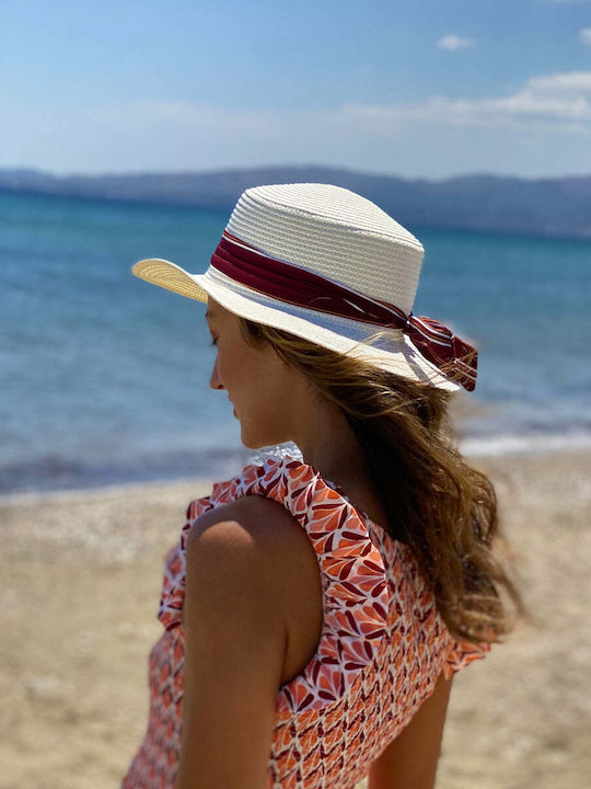 Achilleas Accessories Wicker Women's Hat White