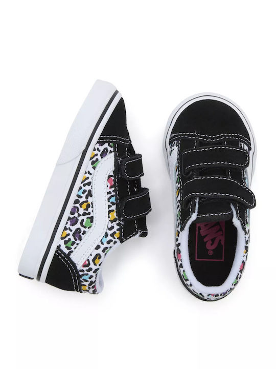 Toddlers Old Skool Hook Kids Sneakers with Scratch Black