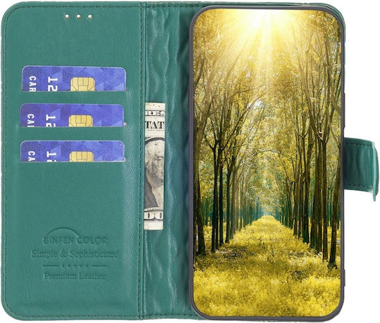 Binfen Diamond Lattice Портмоне От Изкуствена Кожа Зелен За Motorola Edge 40