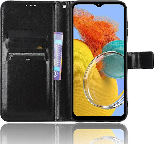 Crazy Horse Портмоне Изкуствена кожа / Пластмаса / Силикон Черен (Samsung Galaxy M34)