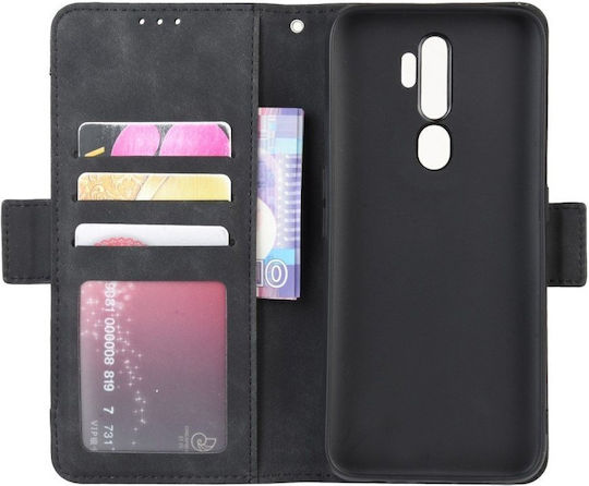 Oppo Buchen Sie Synthetisches Leder / Kunststoff / Silikon Schwarz (Oppo A9 2020, Oppo A5 2020)
