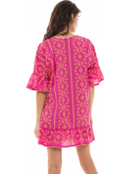 Pink Label Damen Mini Kaftan Strand Fuchs