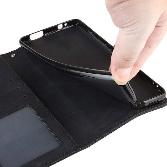 Oppo Buchen Sie Synthetisches Leder / Kunststoff / Silikon Schwarz (Oppo A9 2020, Oppo A5 2020)