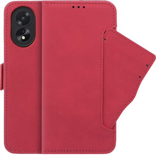 Oppo Book Synthetic Leather / Plastic / Silicone Red (Oppo A58 4G)