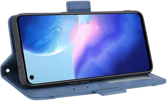 Oppo Book Piele artificială / Plastic / Silicon Albastru (Oppo Reno 5 5G)
