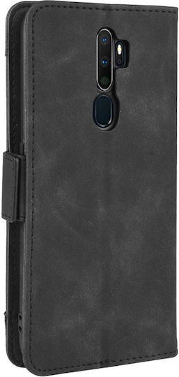 Oppo Buchen Sie Synthetisches Leder / Kunststoff / Silikon Schwarz (Oppo A9 2020, Oppo A5 2020)