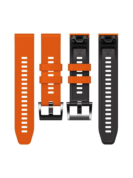 Garmin Strap Silicone Orange (Garmin Tactix 7 Pro, Fenix 7X, 6X Pro, 5X Plus)