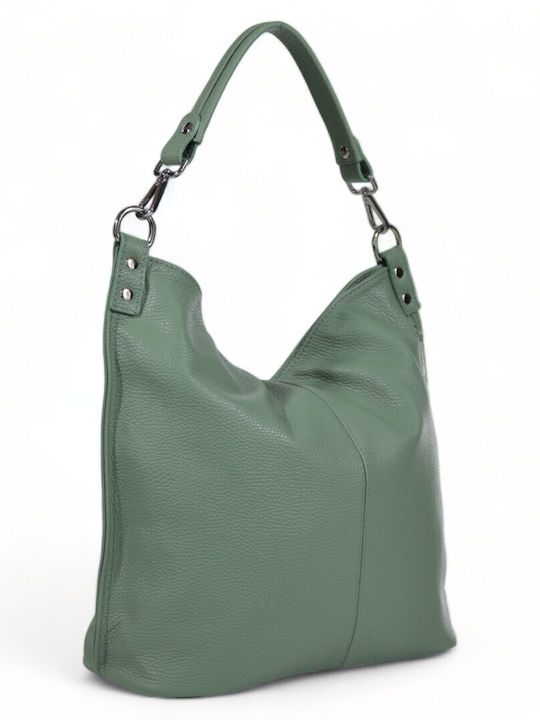 Passaggio Leather Leather Women's Bag Shopper Shoulder Green