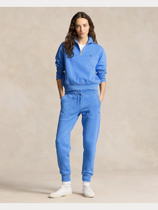 Ralph Lauren Women's Athletic Cotton Blouse Long Sleeve Blue