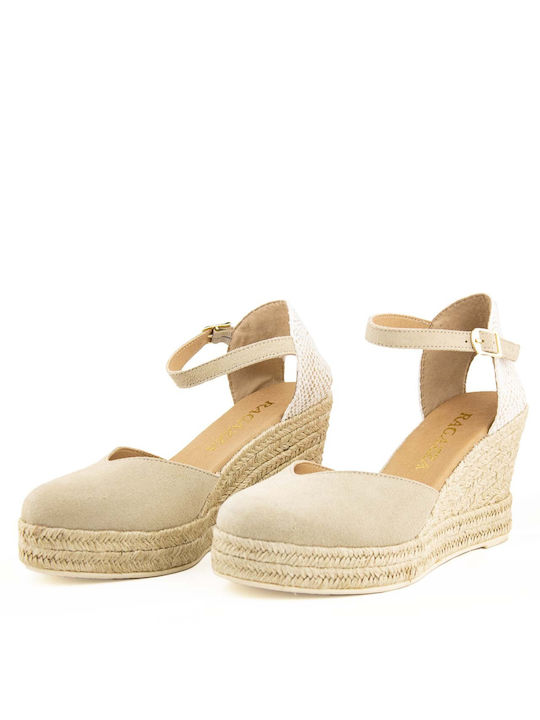 Ragazza Damenplattformen im Espadrilles-Stil Beige