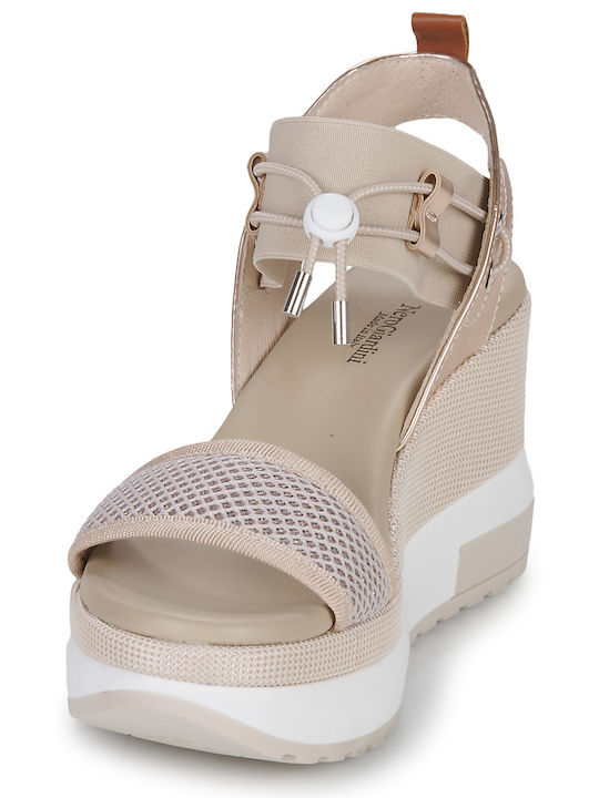 Damenplattformen Beige