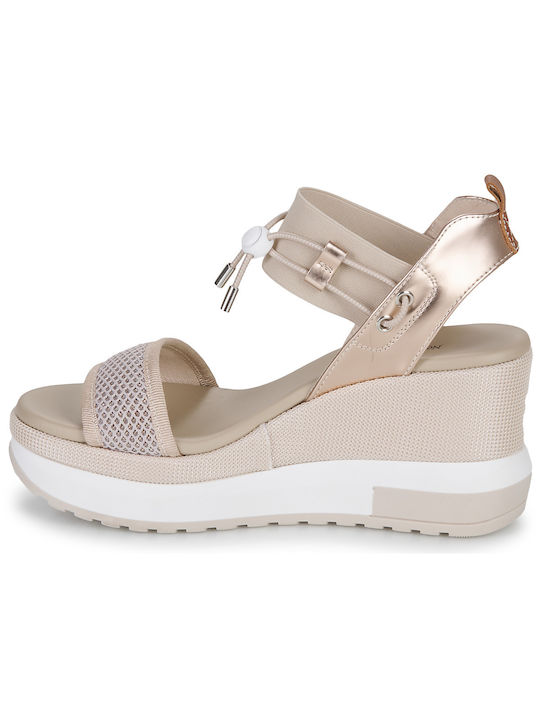 Damenplattformen Beige