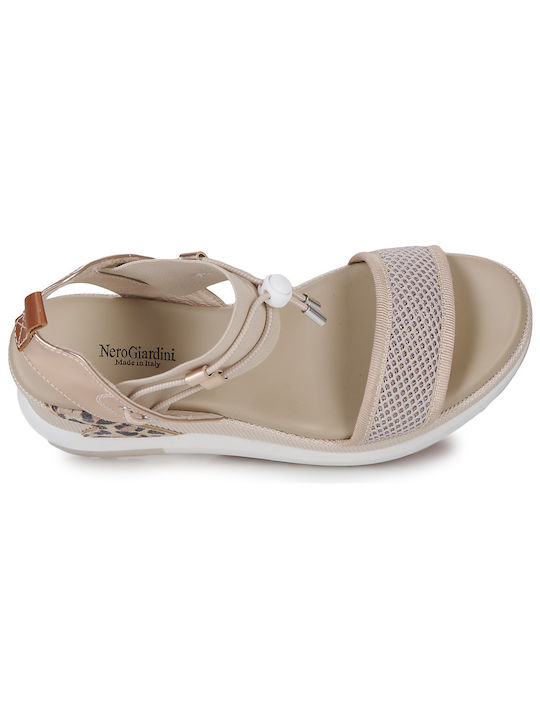 Damenplattformen Beige
