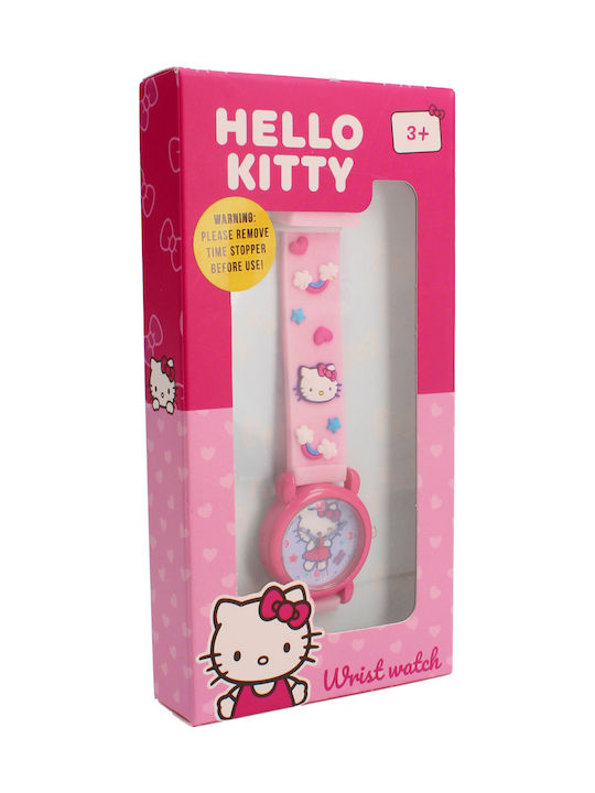Hello Kitty Kinder-Analoguhr mit Kautschuk/Plastikarmband Rosa