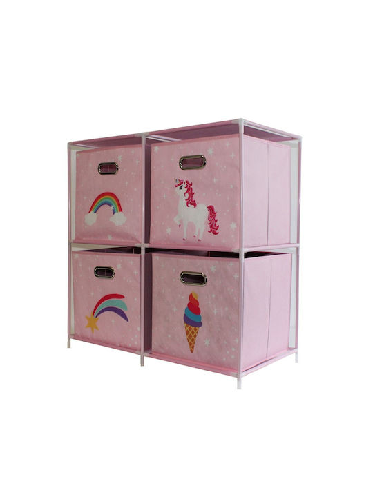 Koopman Spielzeug Aufbewahrungssystem aus Stoff Rosa 68x35x70cm 1Stück