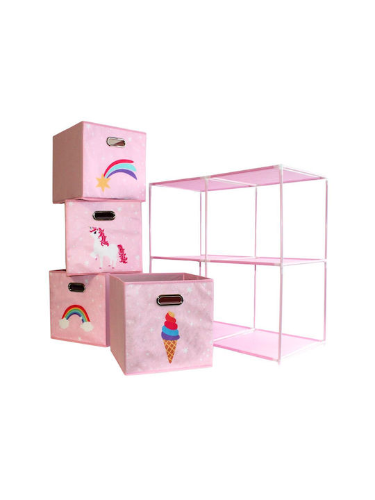 Koopman Spielzeug Aufbewahrungssystem aus Stoff Rosa 68x35x70cm 1Stück