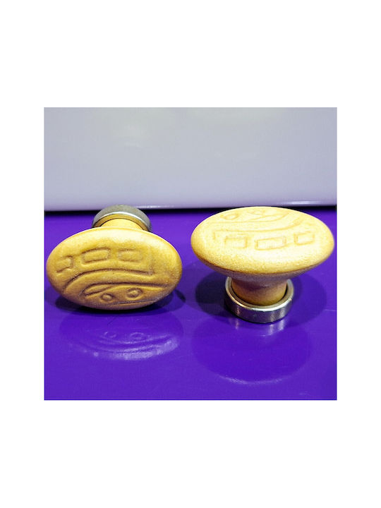 Premier Kids Knob Furniture made of Zamak & Porcelain & Metallic in Yellow Color 35mm (Center Distance 25mm) 11781-000-ARG1 1pcs
