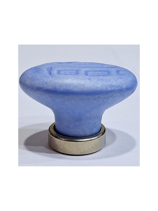 Premier Kids Knob Furniture made of Zamak & Metallic & Porcelain in Blue Color 35mm (Center Distance 25mm) 11780-000-ARG1 1pcs