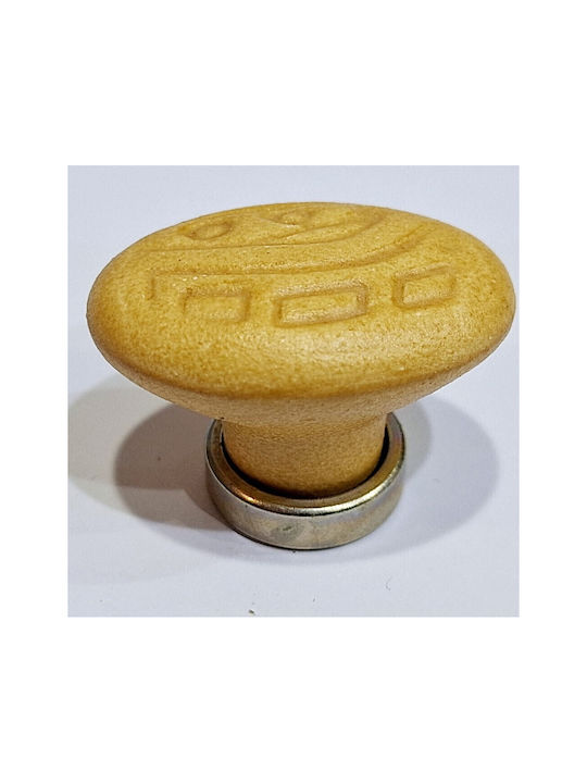 Premier Kids Knob Furniture made of Zamak & Porcelain & Metallic in Yellow Color 35mm (Center Distance 25mm) 11781-000-ARG1 1pcs